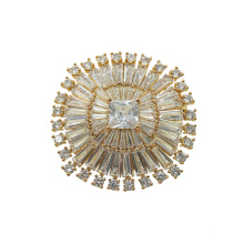 Brilliant Cubic Zirconia Gold Plated Brooch
